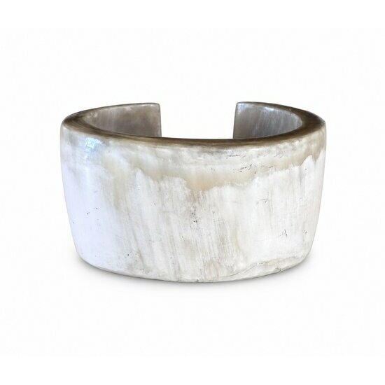 Natural White Horn Cuff Bracelet – Handmade Sculpted Jewelry