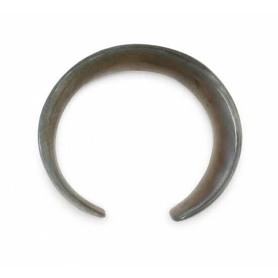 Translucent Natural Horn Cuff – Handmade Smoky Tone Bracelet Open Translucent Horn Bangle – Natural Bracelet 6.5 cm Inner Diameter