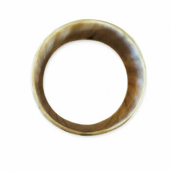Natural Blonde Horn Cuff – Handmade Honey Marbled Bracelet Wide Blonde Natural Horn Bracelet – Top View