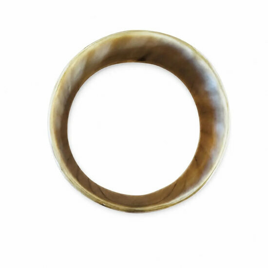 Natural Blonde Horn Cuff – Handmade Honey Marbled Bracelet Wide Blonde Natural Horn Bracelet – Top View