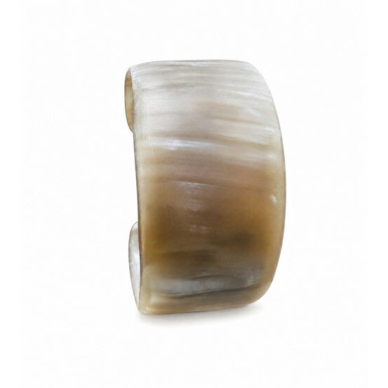 Handmade Horn Bracelet � Natural Beige Cuff Side View