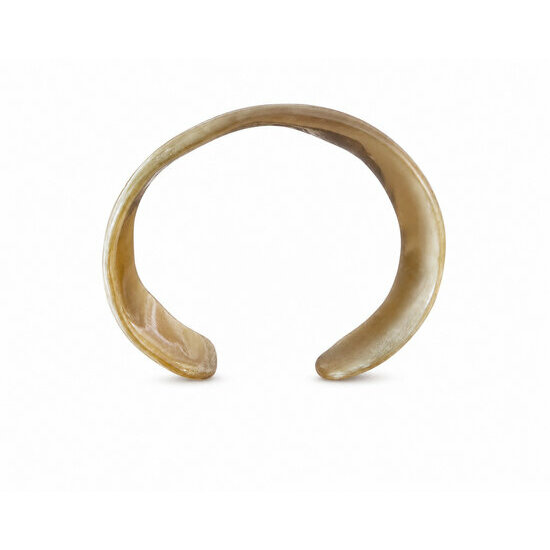 Open Horn Bracelet � Handmade Natural Cuff Front View