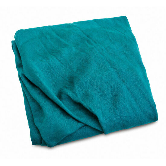 Chèche Touareg Vert en Coton – Écharpe Longue à Bords Bruts Folded Green Cotton Tuareg Scarf – Long Unhemmed Wrap