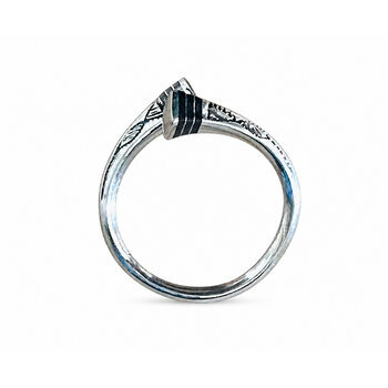 Tuareg Crossed Silver Ring – Adjustable Hand Engraved Band