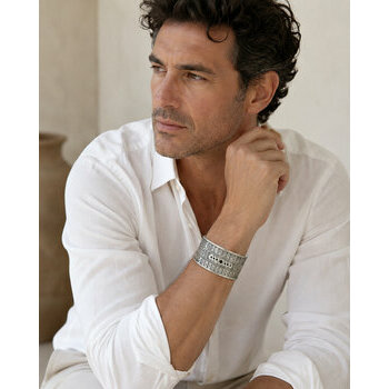 Exclusive Tuareg Sterling Silver Cuff – Signed Hand Engraved Bracelet Men’s Tuareg Sterling Silver Cuff Worn – Made to Order Hand Engraved Bracelet