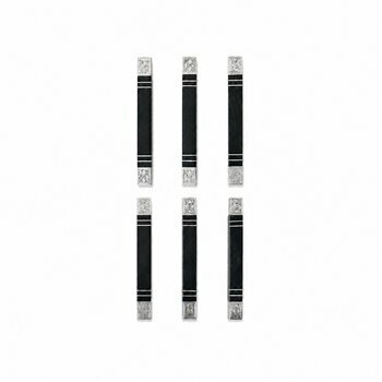 Set of 6 Tuareg Silver & Ebony Knife Rests – Handmade Tableware with Leather Box Set of 6 Tuareg Silver and Ebony Knife Rests – Handmade Tableware