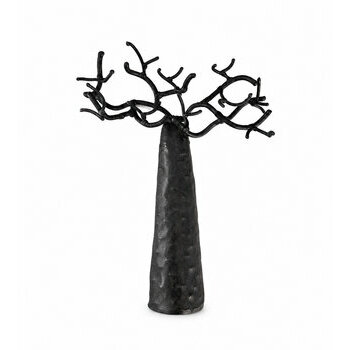 Black Metal Baobab Wall Decor � Handmade Key and Jewelry Holder