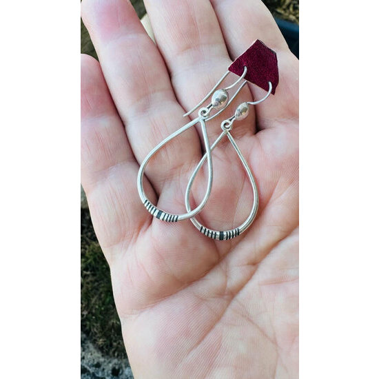 Sterling Silver & Ebony Teardrop Earrings – Handmade Long Drop Earrings Long Sterling Silver and Ebony Earrings – Handmade Women’s Jewelry