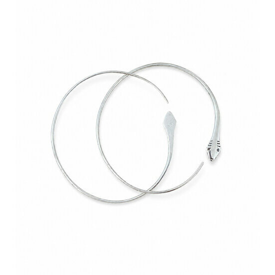 Sterling Silver Snake Hoop Earrings – Open 925 Silver Hoops Silver Snake Earrings – Large Open Hoop Earrings 5 cm