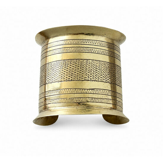 Wide Tuareg Brass Cuff � Signed Hand Engraved Bracelet