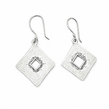 Sterling Silver Square Drop Earrings – Handmade Geometric Jewelry 925 Sterling Silver Square Earrings – Handmade Geometric Jewelry