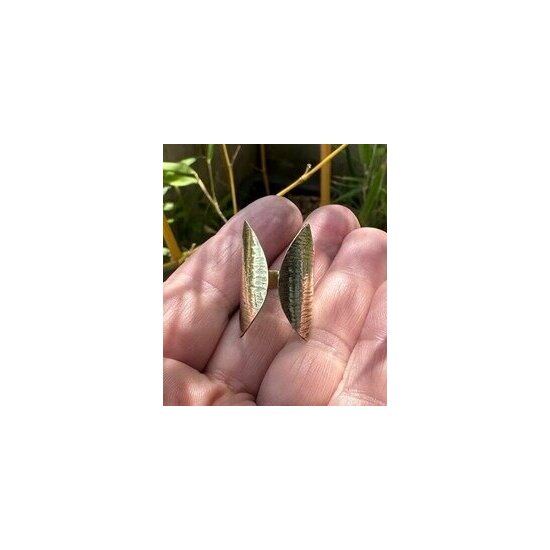 Hammered Brass Butterfly Ring – Adjustable Sculptural Statement Ring Handmade Brass Butterfly Ring – Hammered Texture Detail