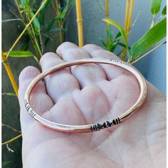 Recycled Solid Copper Bracelet – Handmade Engraved Cuff Handmade Solid Copper Bracelet – Engraved Artisan Cuff for Women