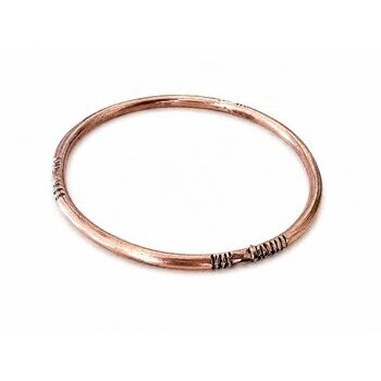 Recycled Solid Copper Bracelet – Handmade Engraved Cuff Recycled Solid Copper Bangle – Slim Hand Engraved Women’s Bracelet
