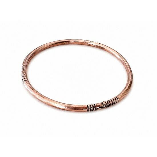 Recycled Solid Copper Bracelet – Handmade Engraved Cuff Recycled Solid Copper Bangle – Slim Hand Engraved Women’s Bracelet