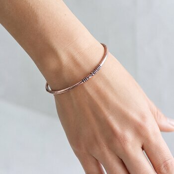 Recycled Solid Copper Bracelet – Handmade Engraved Cuff Women’s Copper Bracelet Worn – Slim Recycled Solid Copper Hand Engraved Cuff