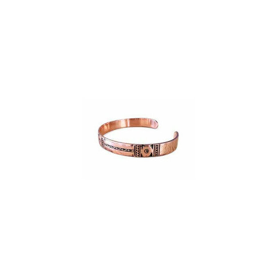Solid Copper Engraved Bracelet – Adjustable Handmade Cuff for Men and Women