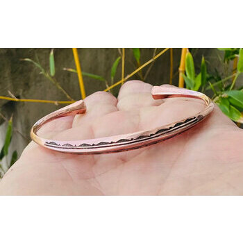Hand Engraved Solid Copper Bracelet – Adjustable Wellness Cuff Hand Engraved Solid Copper Bracelet – Adjustable Artisan Cuff