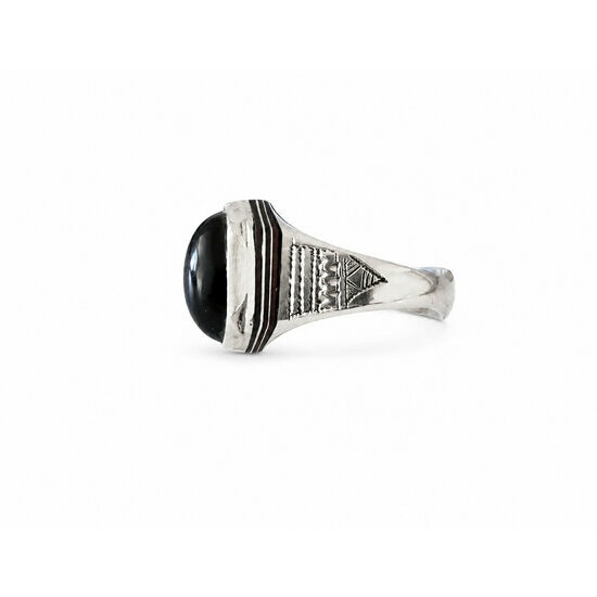 Black Onyx Sterling Silver Ring – Handmade Adjustable Tuareg Ring Black Onyx Silver Ring – Handmade Adjustable Statement Ring