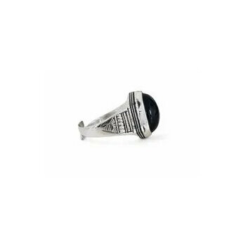 Black Onyx Sterling Silver Ring – Handmade Adjustable Tuareg Ring Black Onyx Sterling Silver Ring – Black Stone Ring for Men and Women