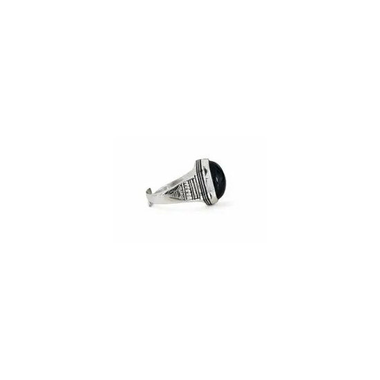 Black Onyx Sterling Silver Ring � Handmade Adjustable Tuareg Ring