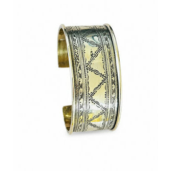 Gold Tone Cuff Bracelet for Men Women – Wide Hand Engraved Brass Cuff Gold Cuff Bracelet for Men Women – Wide Hand Engraved Brass Bracelet