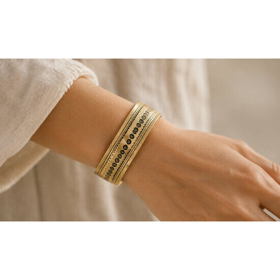 Slim Brass Bracelet for Small Wrists � Adjustable Handmade Unisex Cuff