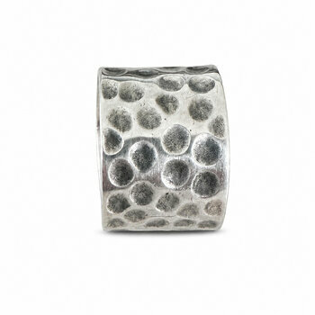 Brutalist Sterling Silver Ring – Wide Handmade Hammered Band