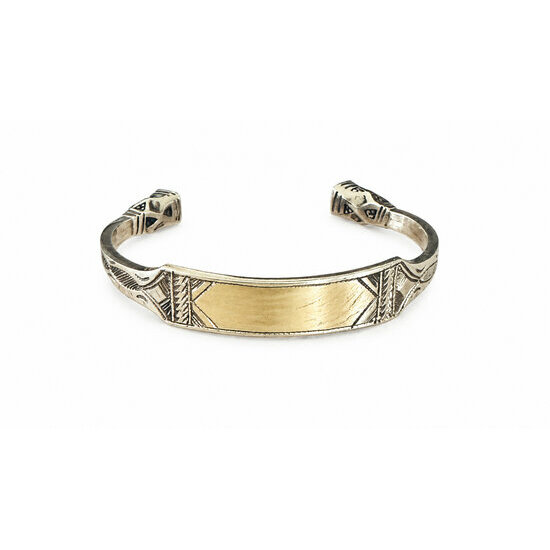 Engraved Brass Cuff Bracelet – Handmade Adjustable Sculpted Bangle Adjustable Brass Bracelet – Handmade Gold Tone Cuff for Men and Women