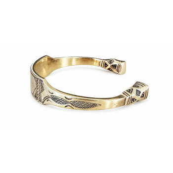 Engraved Brass Cuff Bracelet – Handmade Adjustable Sculpted Bangle Sculpted Brass Bracelet – Hand Engraved Open Cuff