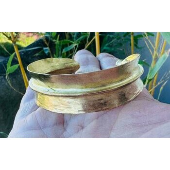 Fulani Gold Cuff Bracelet – Handmade Adjustable African Bracelet Handmade Fulani Bracelet – Artisan Gold Peul Cuff