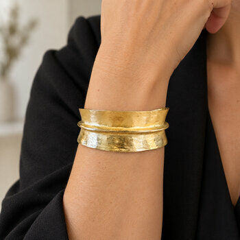 Fulani Gold Cuff Bracelet – Handmade Adjustable African Bracelet Fulani Cuff Bracelet Worn – Adjustable Gold African Bracelet