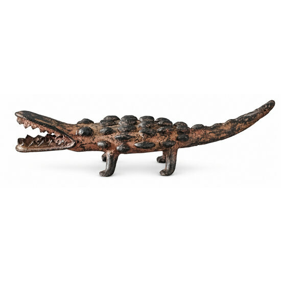Bronze Crocodile Sculpture � Handmade Animal Statue 19 cm