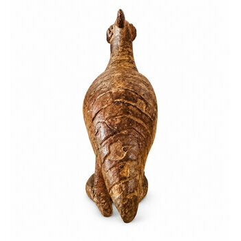 Bronze Bird Sculpture – Handmade Cassowary Figurine 10 cm Bronze Bird Figurine – Small Animal Sculpture Rear View