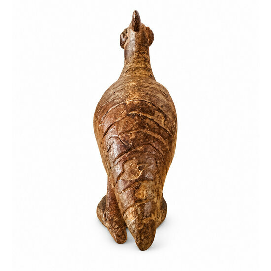 Bronze Bird Sculpture – Handmade Cassowary Figurine 10 cm Bronze Bird Figurine – Small Animal Sculpture Rear View