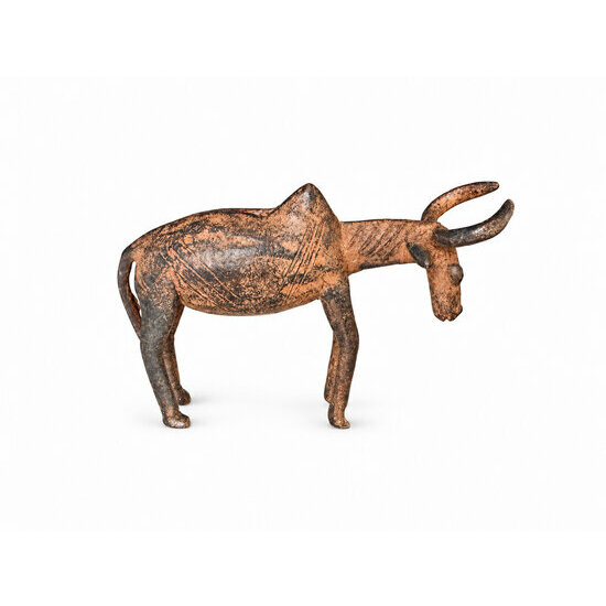 Long-Horned Zebu Sculpture in Bronze