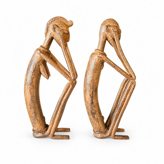 Brass Dogon Thinker Figurines � Side View