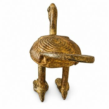 Decorative Bronze Hornbill � Rear View, Textured Wings and Raised Tail