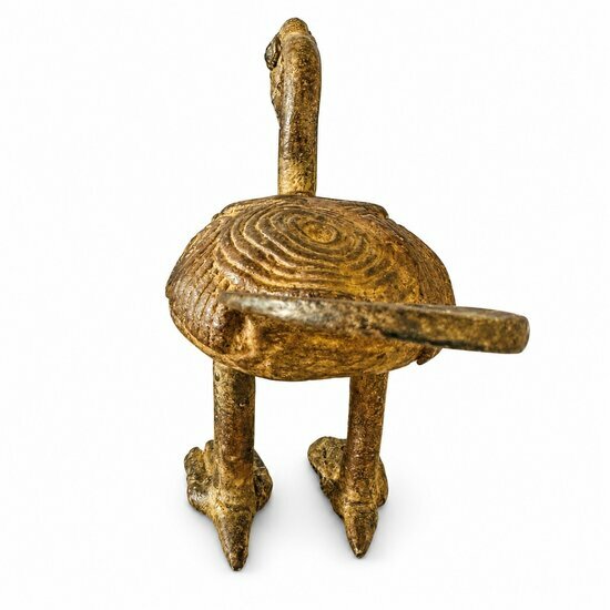 Decorative Bronze Hornbill � Rear View, Textured Wings and Raised Tail
