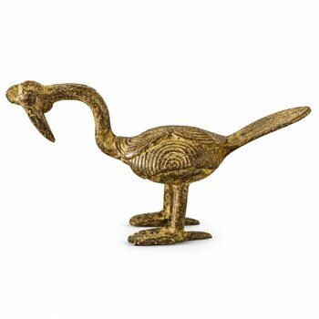Lost-Wax Bronze Hornbill Figurine, 15 cm � Side View