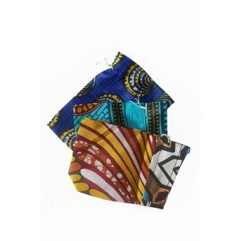Lapis Lazuli & Sterling Silver Necklace – Shat Shat, 16.14 Inches Colourful Wax Print Fabric Jewellery Pouches – Gift Presentation
