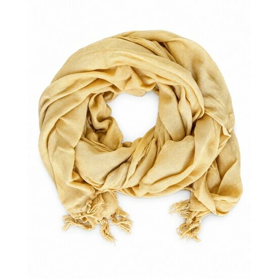 Sand Cheche Scarf in 100% Cotton, 200 � 90 cm � Handwoven with Fringes