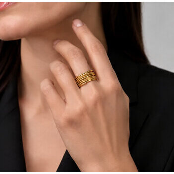 Seven-Band Brass Ring � Worn on the Finger