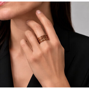 Solid Copper Seven-Band Ring – Unisex Handmade Ring