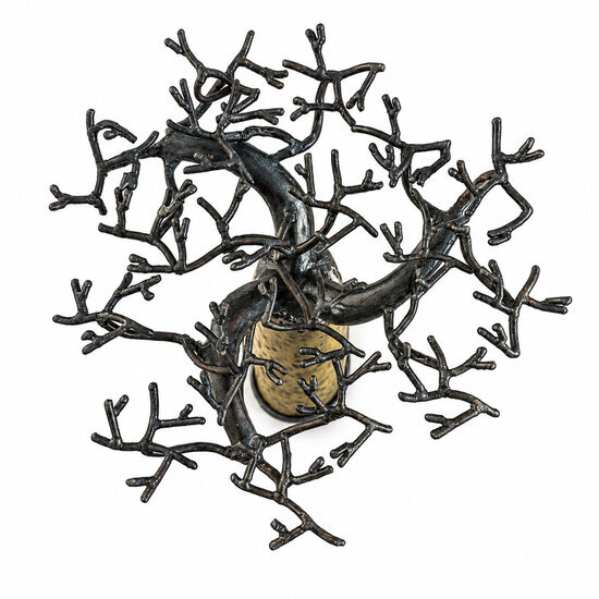Yellow Recycled Metal Baobab Tree – Freestanding Sculpture, 60 cm Handcrafted Recycled Metal Baobab – Branch Detail Viewed from Above