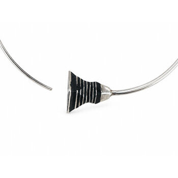 Tuareg Sterling Silver Hoop Detail � Flared Ebony Wood Design