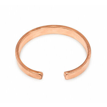 Handmade Solid Copper Cuff Bracelet – Sizes S and M/L Handmade Solid Copper Open Cuff – Top View